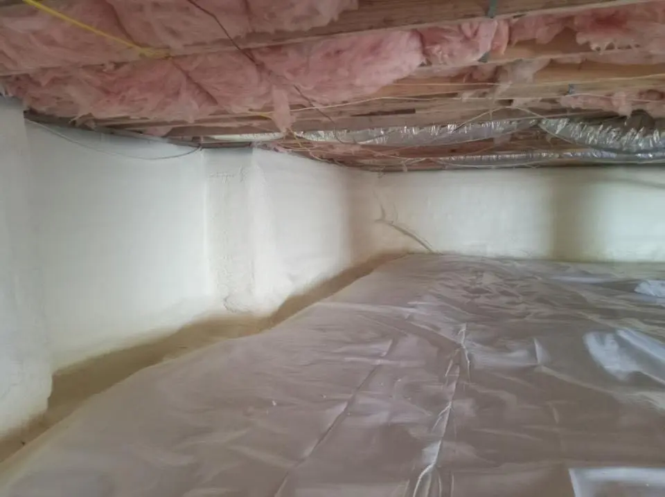 Crawl space encapsulation with closed-cell spray foam for Metal Roof Coating in Bethel